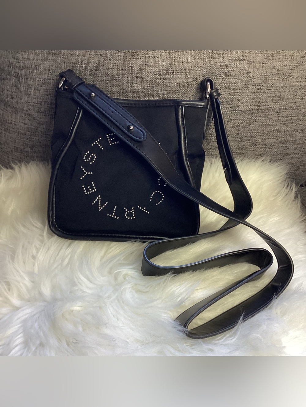 Stella McCartney Black Canvas Mini Messenger Bag/Genderless